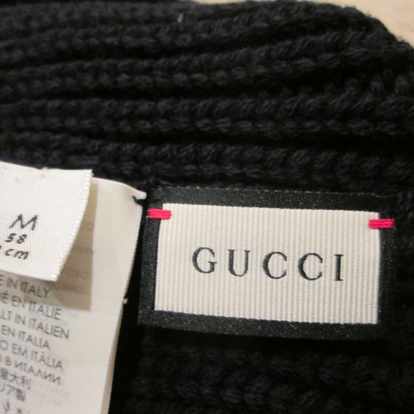 new GUCCI black WOOL Tiger Supreme beanie Sz M - Picture 11 of 13